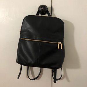 Faux leather mini backpack